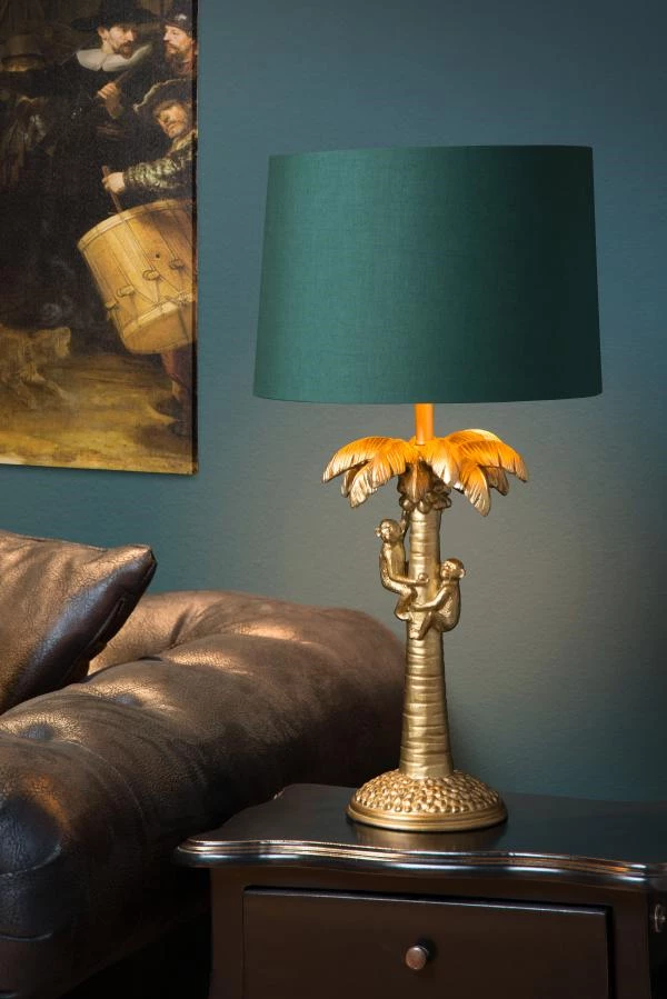Lucide EXTRAVAGANZA COCONUT - Table lamp - Ø 30,5 cm - 1xE27 - Matt Gold / Brass - atmosphere 2